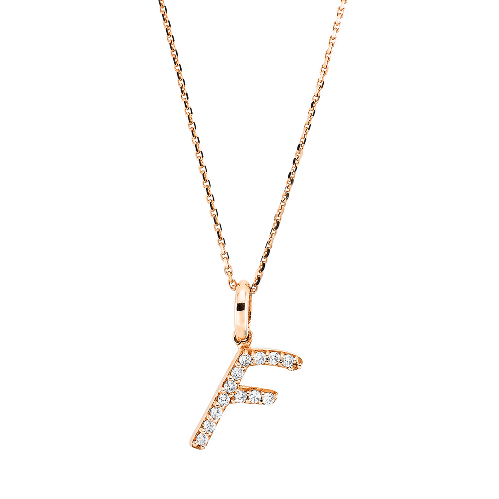 Brogle Classic necklace with diamond letter F