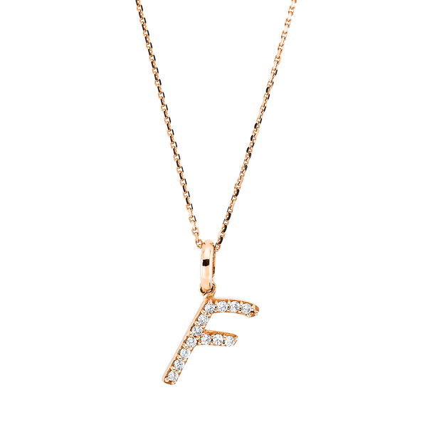 Brogle Classic necklace with diamond letter F
