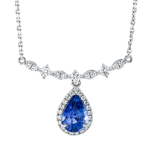 Brogle Selection gold chain with sapphire pendant