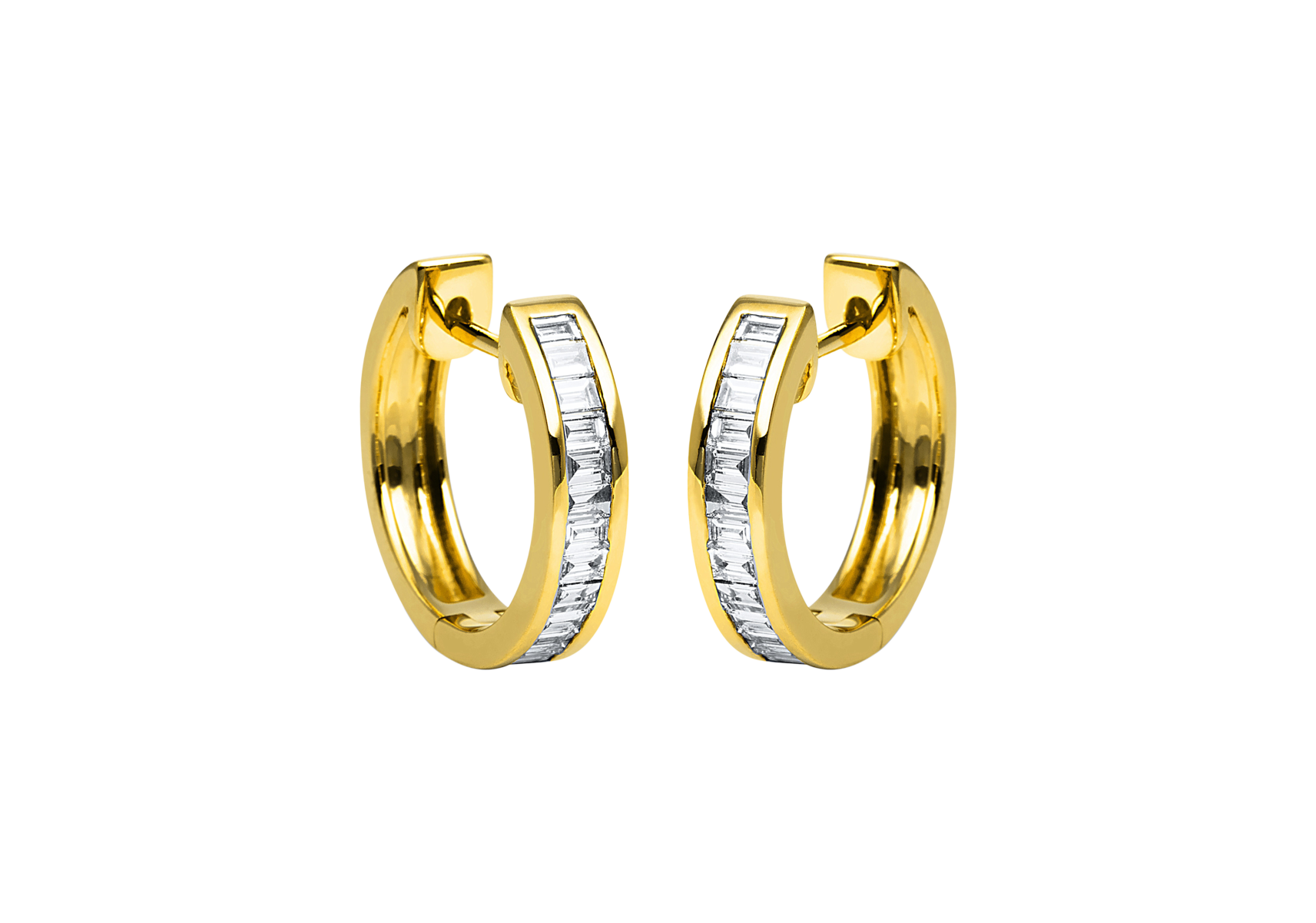 Brogle Classic diamond hoop earrings