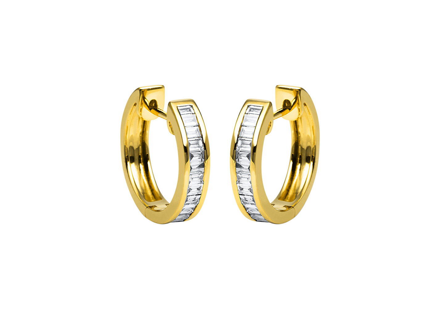 Brogle Classic diamond hoop earrings