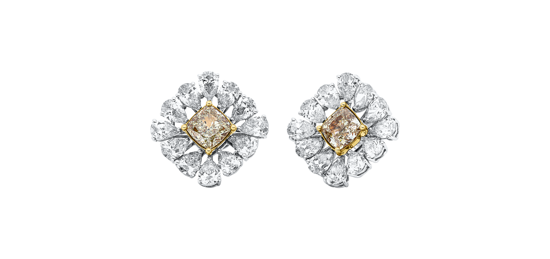 Brogle Selection bicolour diamond stud earrings