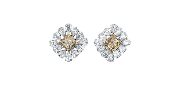 Brogle Selection bicolour diamond stud earrings