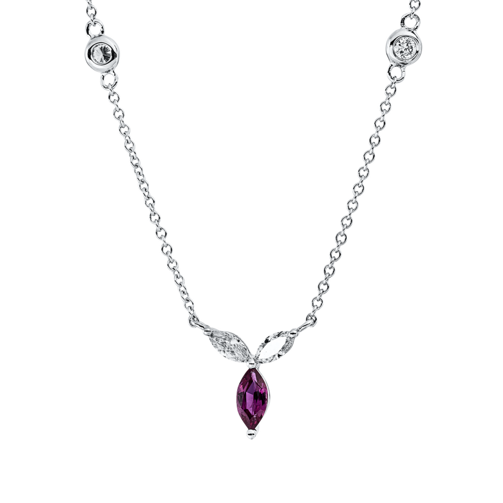 Brogle Classic necklace with rhodolite pendant