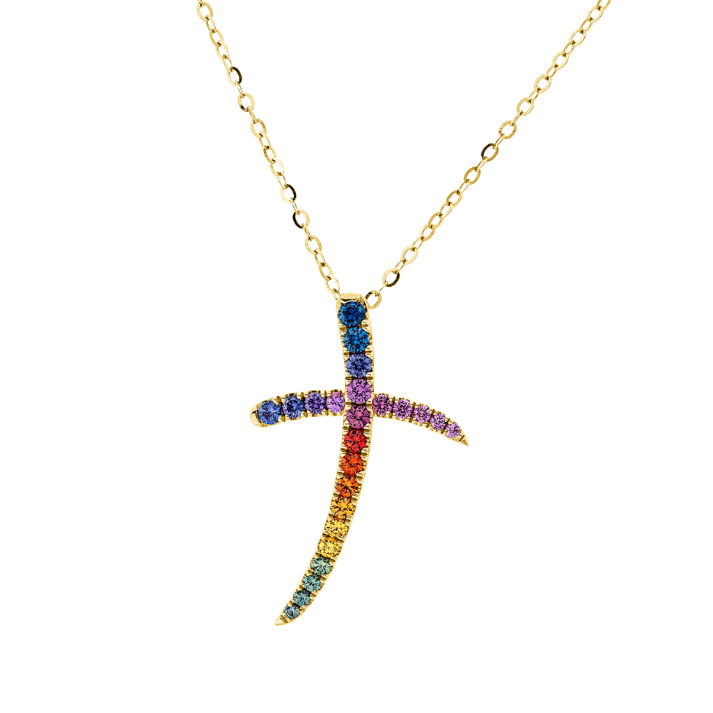 Brogle Classic necklace with sapphire pendant Rainbow