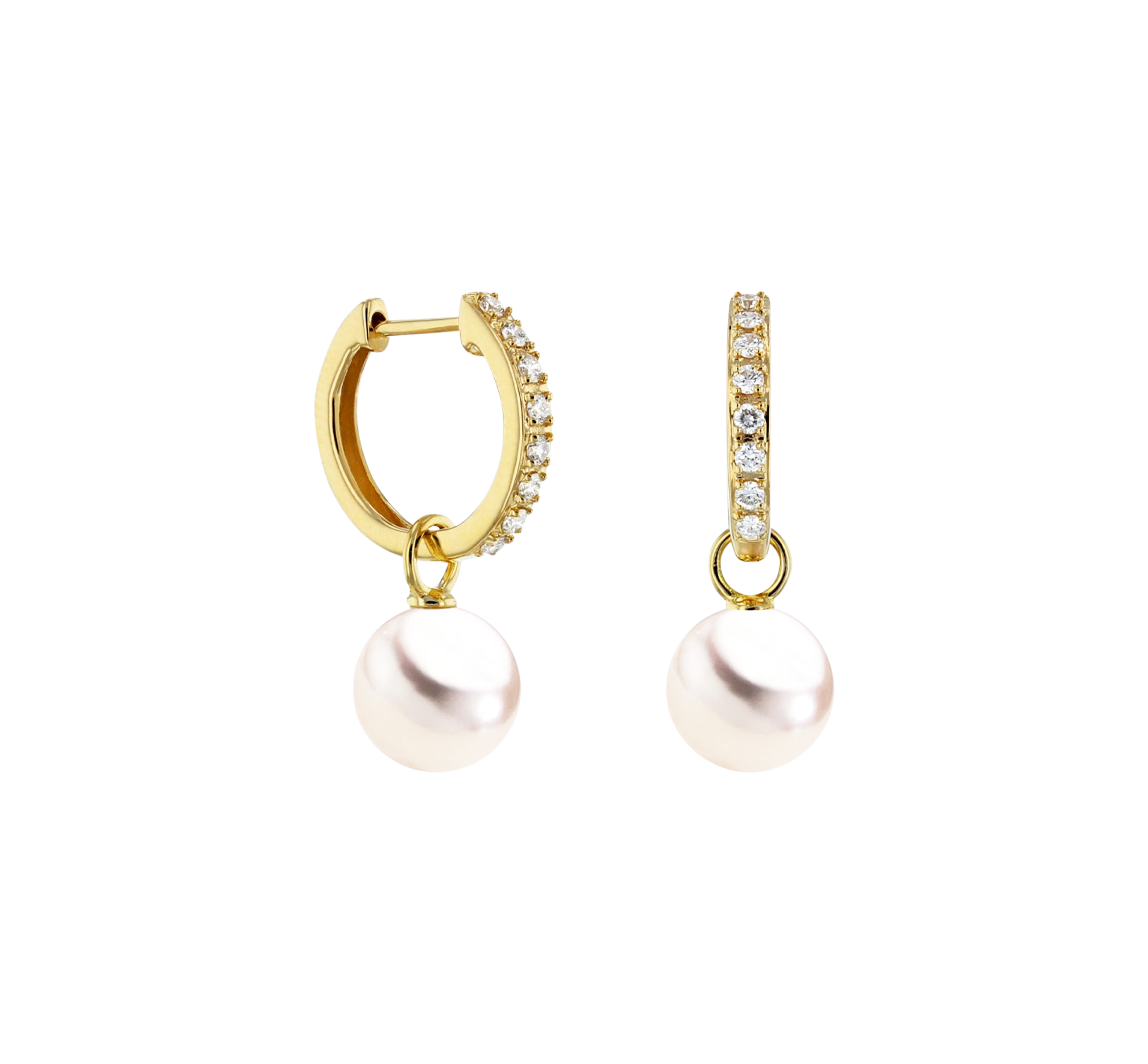 Brogle Classic Akoya pearl hoop earrings Brogle Classic Akoya pearl hoop earrings