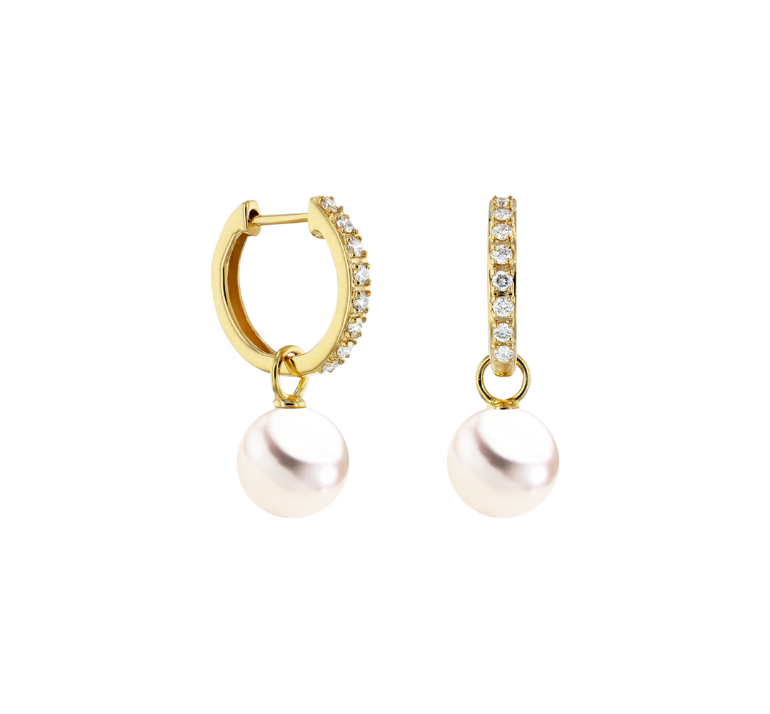 Brogle Classic Akoya pearl hoop earrings Brogle Classic Akoya pearl hoop earrings