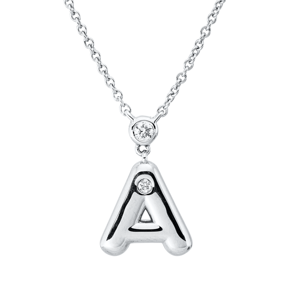 Brogle Classic necklace with diamond letter A