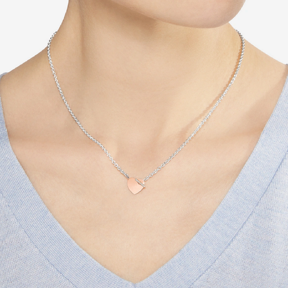 Dodo heart T-bar necklace with pendant