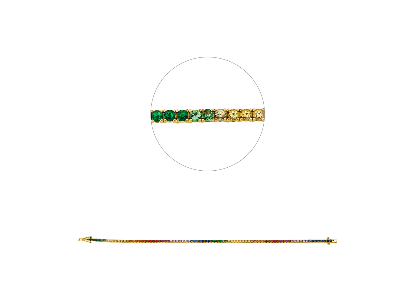 Brogle Classic sapphire bracelet Rainbow