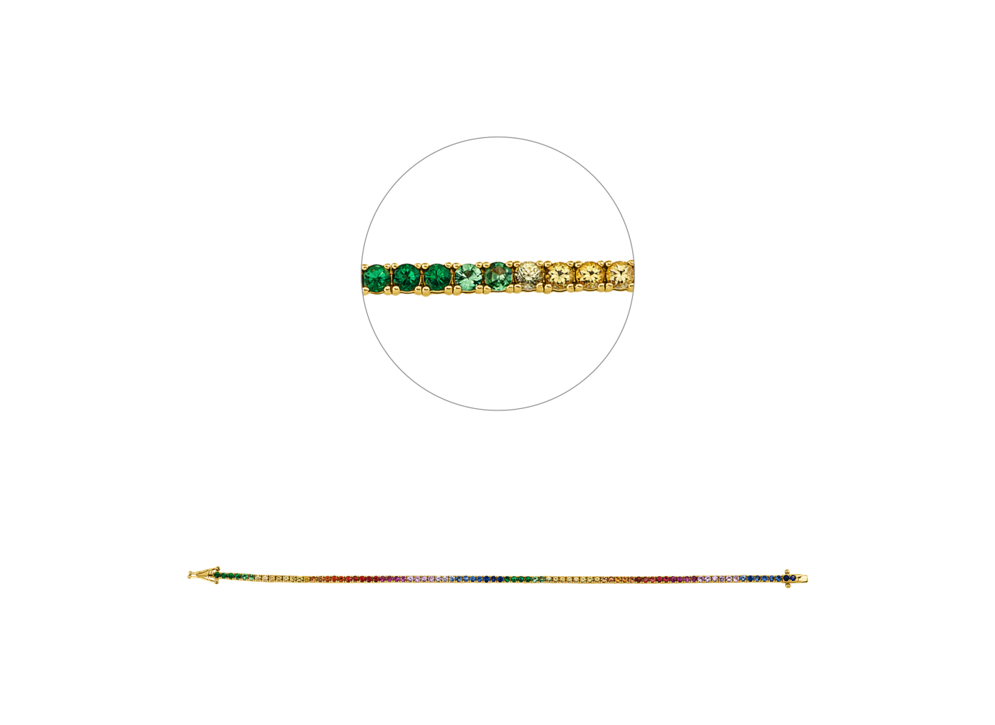 Brogle Classic sapphire bracelet Rainbow Brogle Classic sapphire bracelet Rainbow