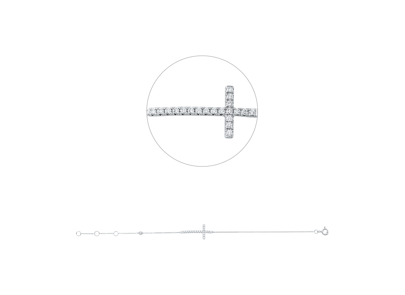 Brogle Classic Armband mit Diamantkreuz