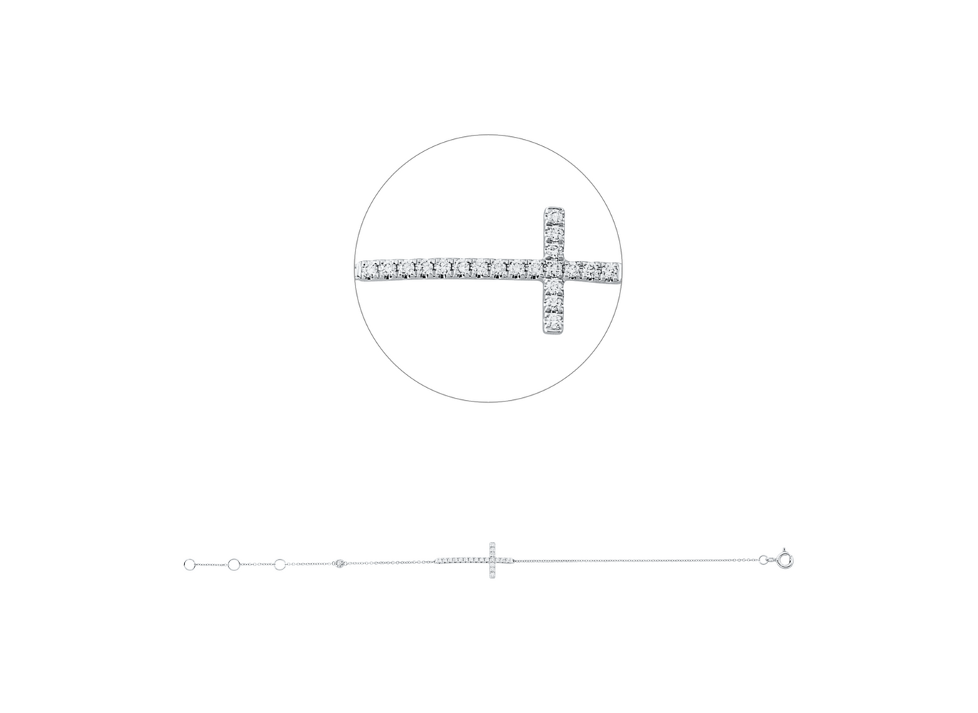 Brogle Classic Armband mit Diamantkreuz