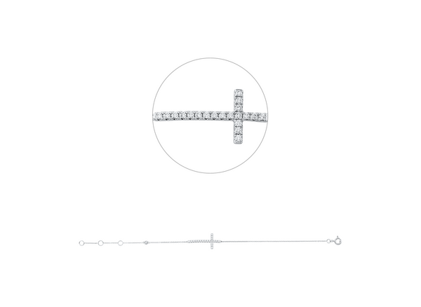 Brogle Classic Armband mit Diamantkreuz