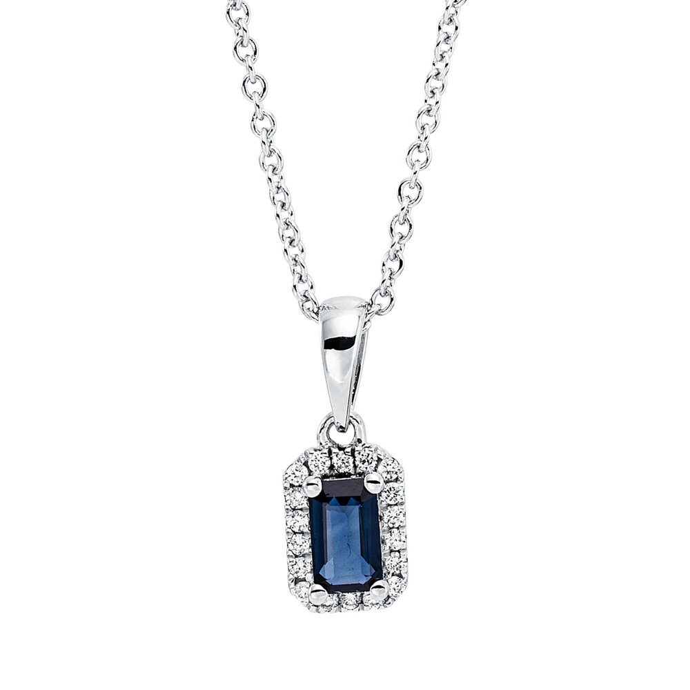 Brogle Classic gold chain with sapphire pendant
