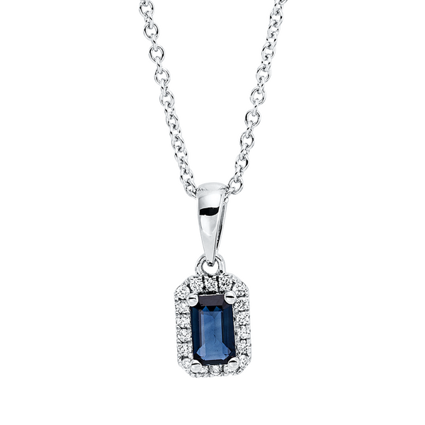 Brogle Classic gold chain with sapphire pendant