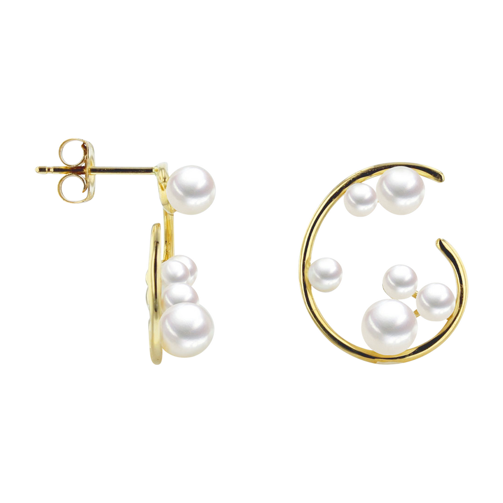 Brogle Selection Ocean freshwater pearl stud earrings