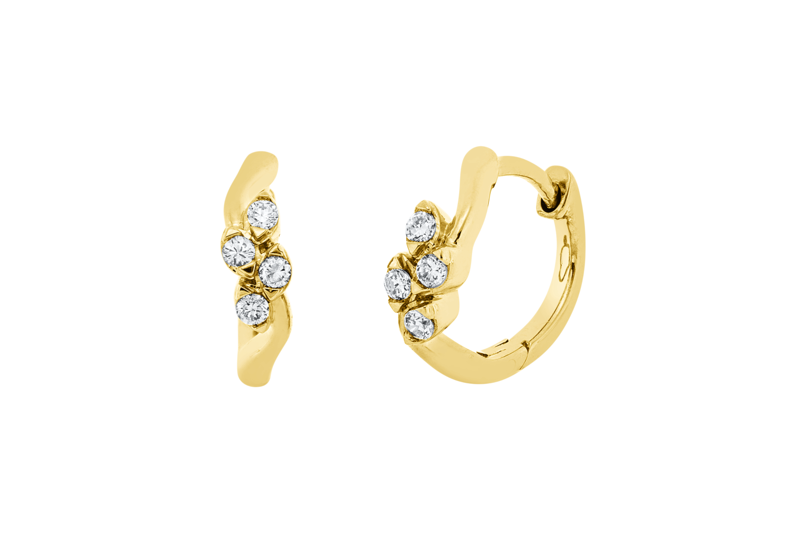 Brogle Classic diamond hoop earrings