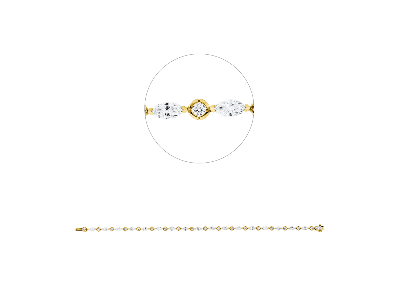 Brogle Selection Bicolor Diamantarmband