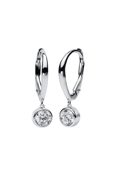 Brogle solitaire hoop earrings Brogle solitaire hoop earrings