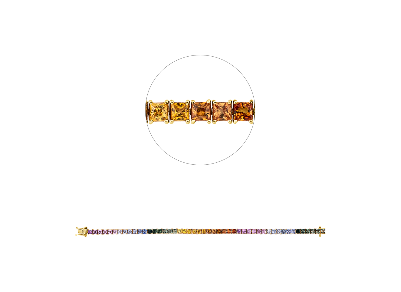 Brogle Classic bicolour sapphire bracelet