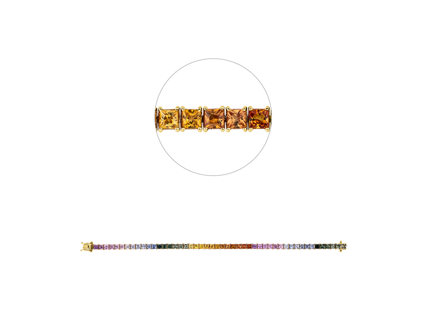 Brogle Classic bicolour sapphire bracelet