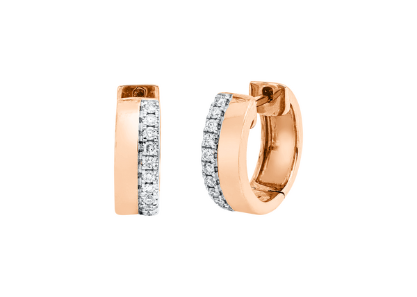 Brogle Classic bicolor diamond hoop earrings