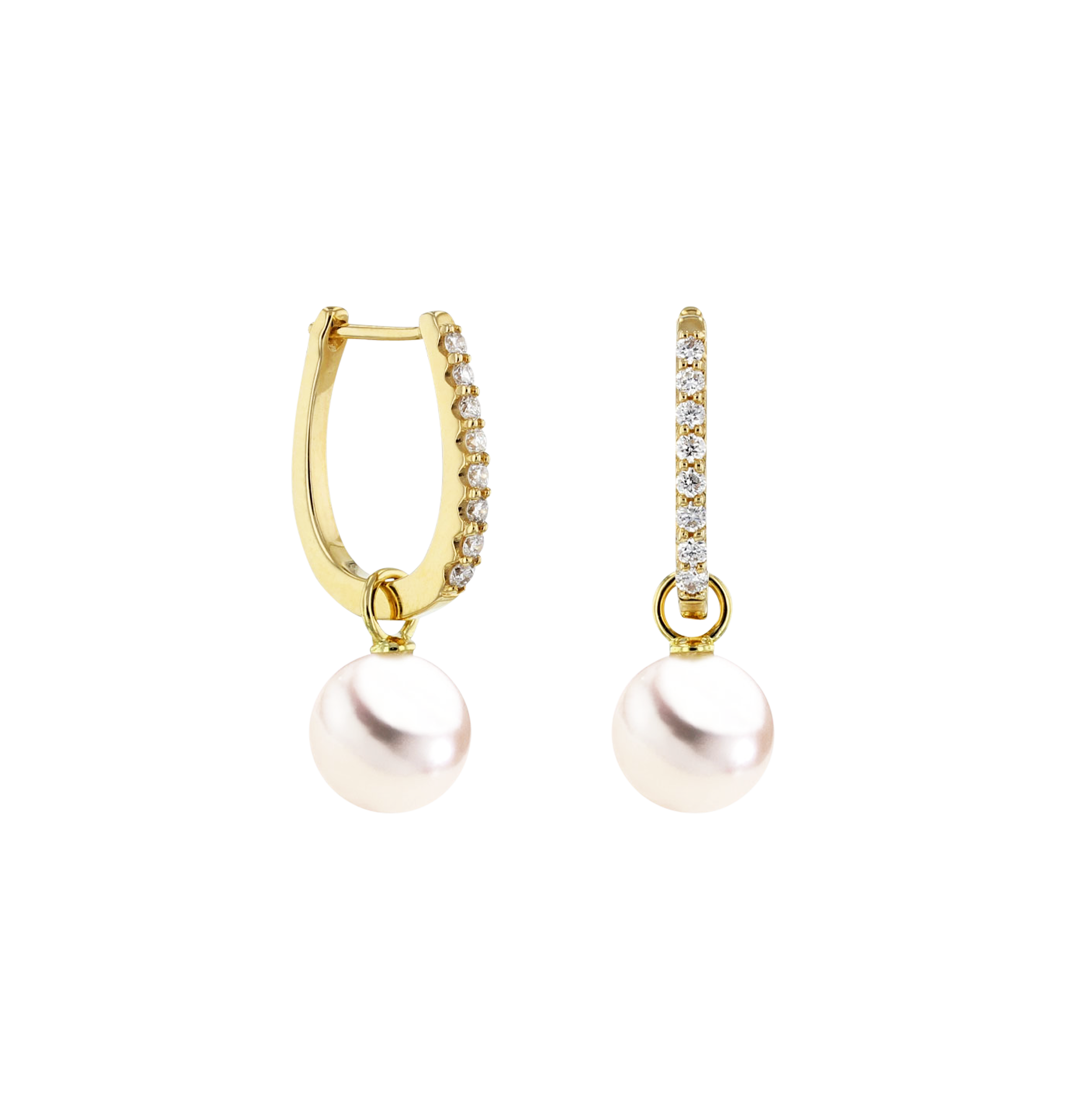 Brogle Classic Akoya pearl hoop earrings Brogle Classic Akoya pearl hoop earrings