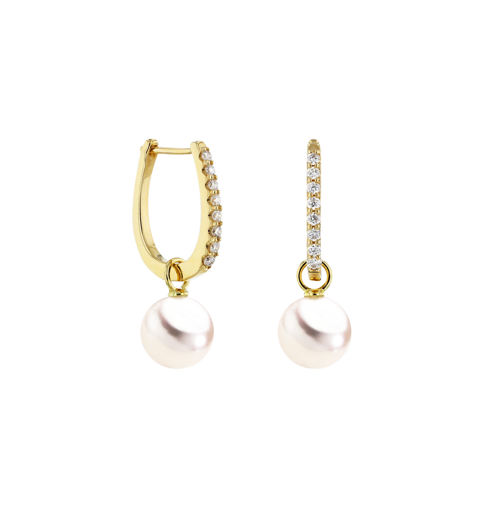 Brogle Classic Akoya pearl hoop earrings Brogle Classic Akoya pearl hoop earrings