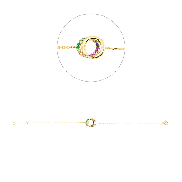 Brogle Classic Rainbow colored stone bracelet Brogle Classic Rainbow colored stone bracelet