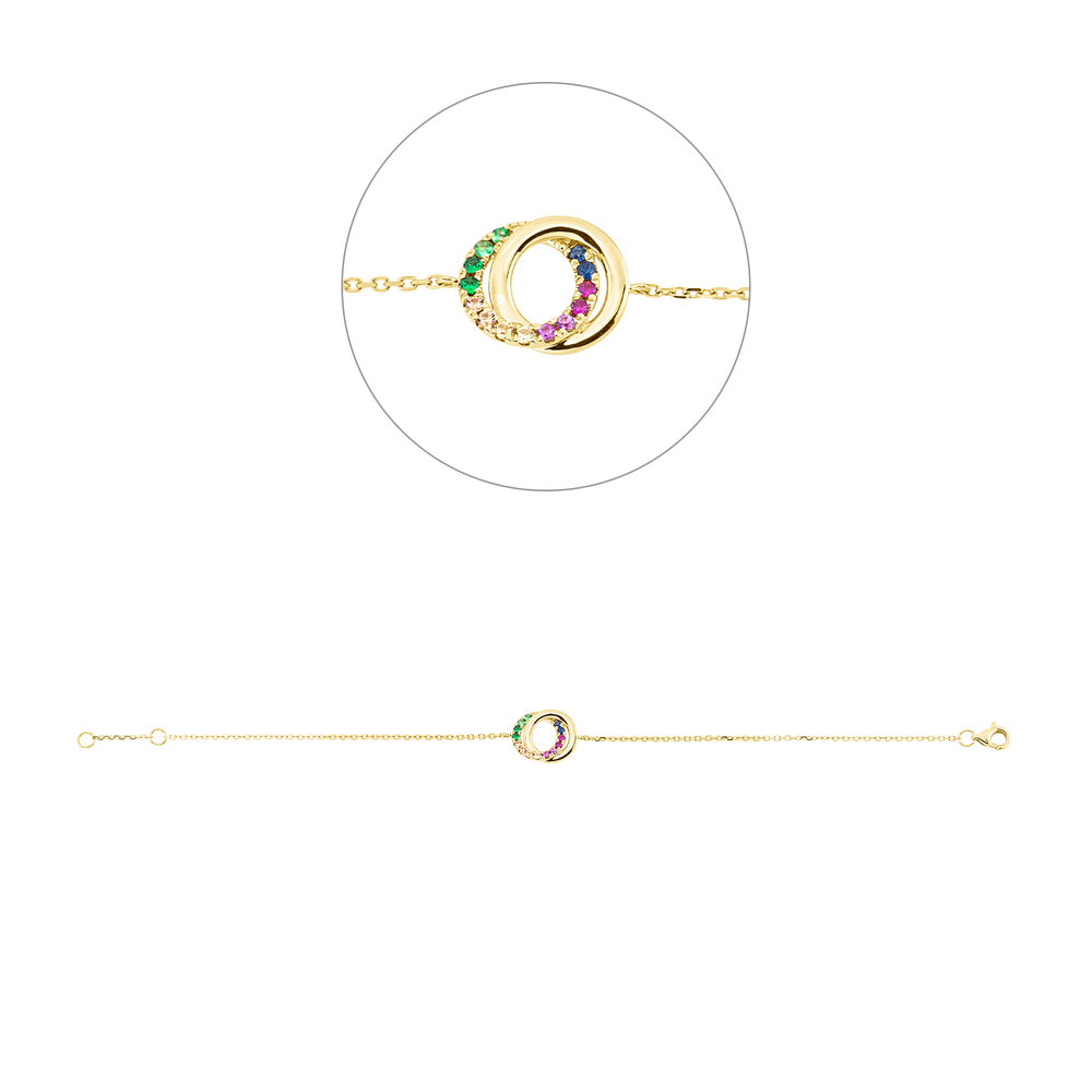 Brogle Classic Rainbow colored stone bracelet Brogle Classic Rainbow colored stone bracelet