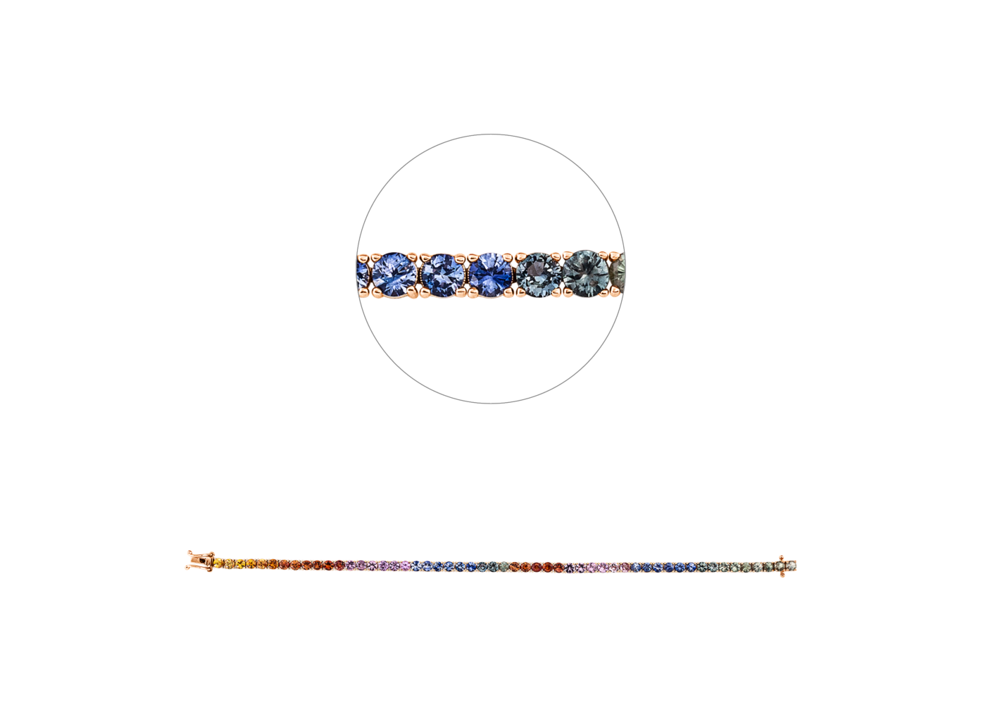 Brogle Selection bicolour sapphire bracelet Rainbow Brogle Selection bicolour sapphire bracelet Rainbow