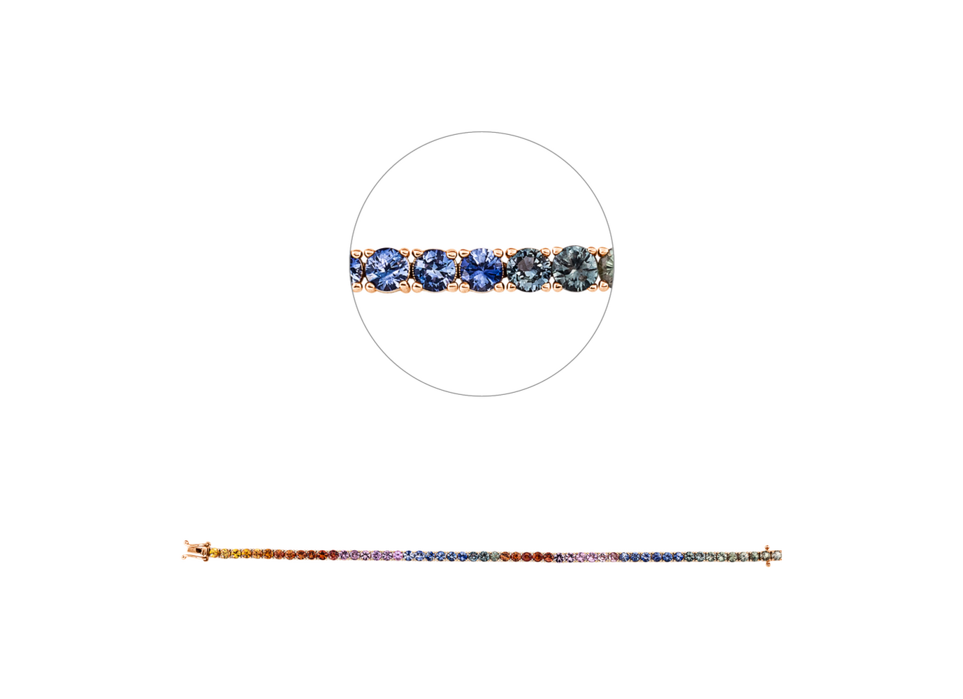 Brogle Selection bicolour sapphire bracelet Rainbow