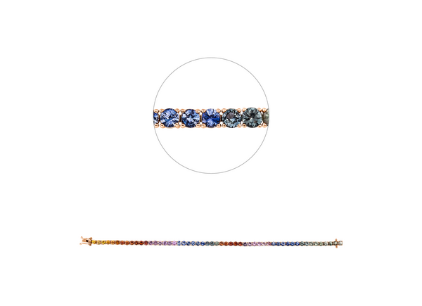Brogle Selection bicolour sapphire bracelet Rainbow