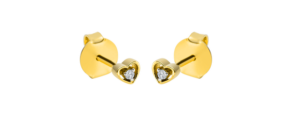 Brogle Selection Spirit heart stud earrings with diamonds