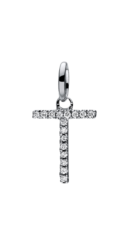 Brogle Classic Letter Pendant T with Diamonds Brogle Classic Letter Pendant T with Diamonds