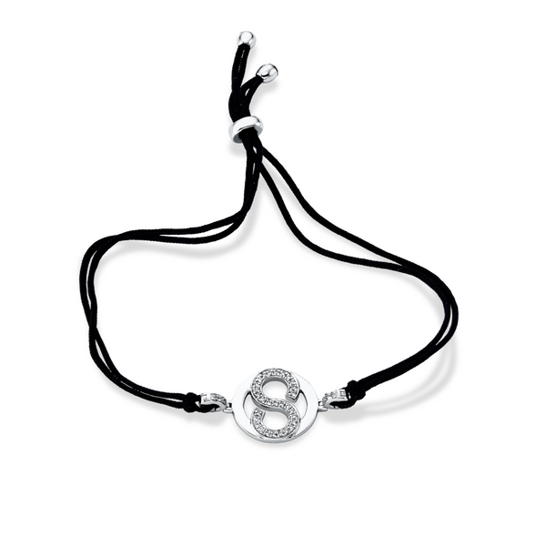 Brogle Selection Icons textile bracelet with diamond pendant Brogle Selection Icons textile bracelet with diamond pendant