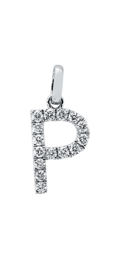 Brogle Classic letter pendant P with diamonds