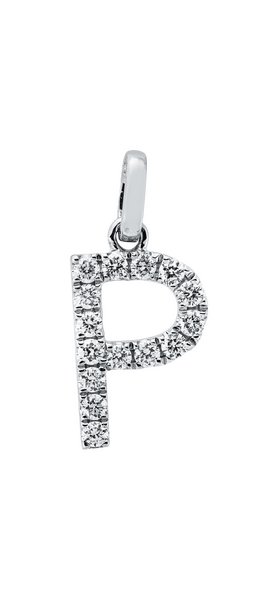 Brogle Classic letter pendant P with diamonds