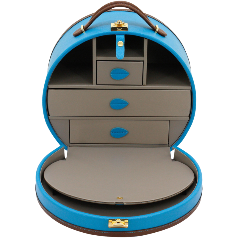 Friedrich Cosmetic Jewelry Case Ascot - La lumière bleue/Brown Friedrich Cosmetic Jewelry Case Ascot - La lumière bleue/Brown
