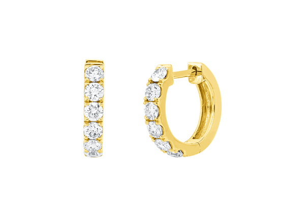 Brogle Classic diamond hoop earrings
