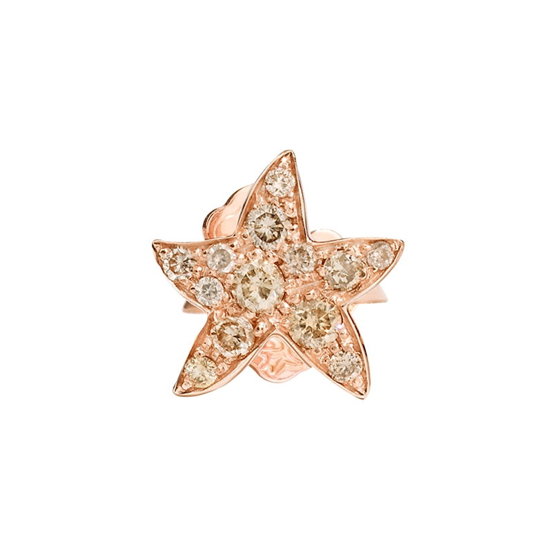Dodo starfish diamond stud earrings, single piece