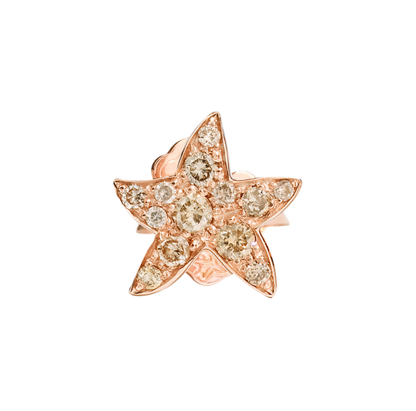 Dodo starfish diamond stud earrings, single piece