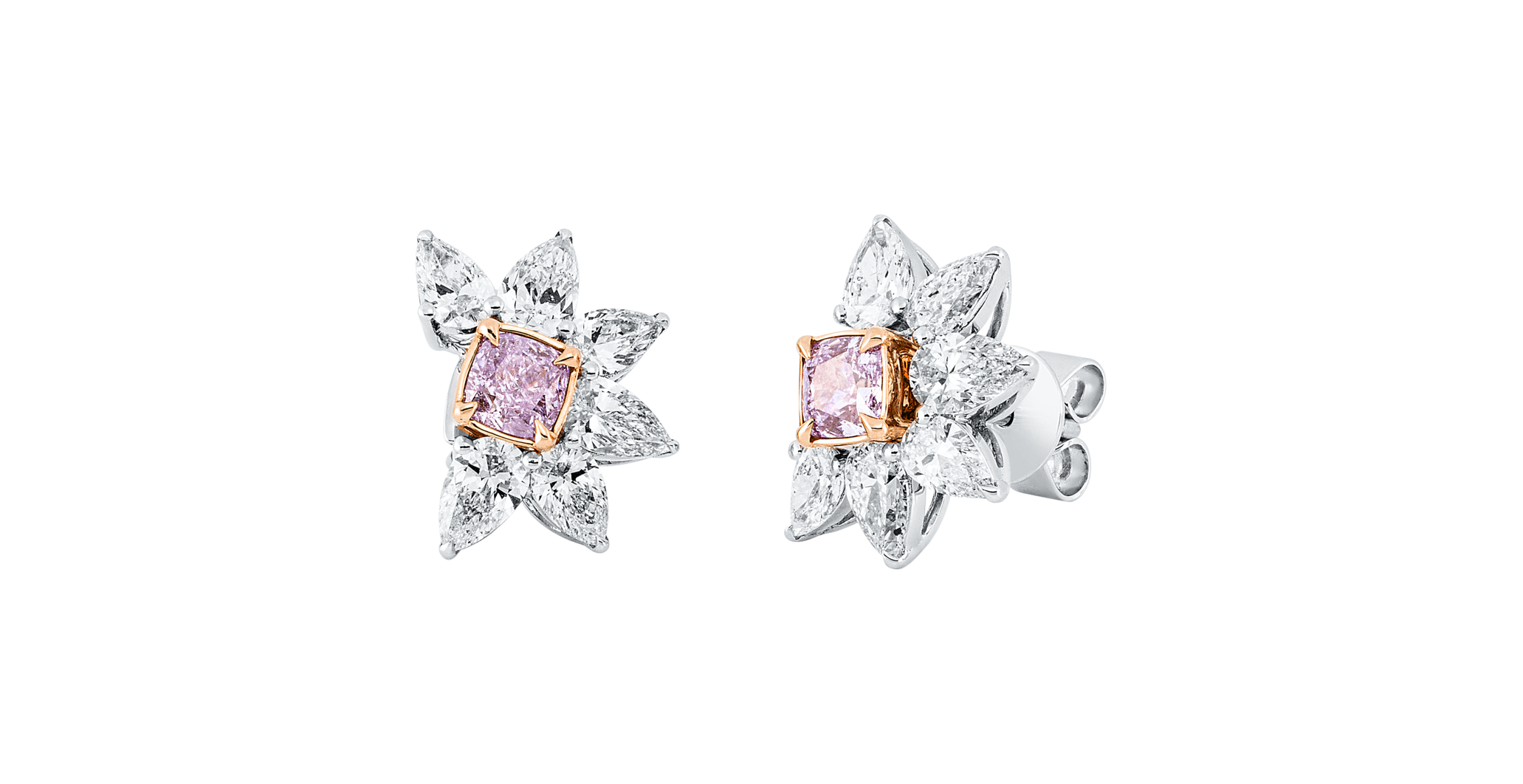 Brogle Selection bicolour diamond stud earrings Brogle Selection bicolour diamond stud earrings