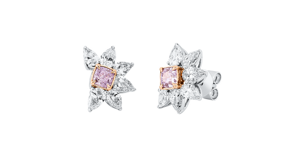 Brogle Selection bicolour diamond stud earrings Brogle Selection bicolour diamond stud earrings