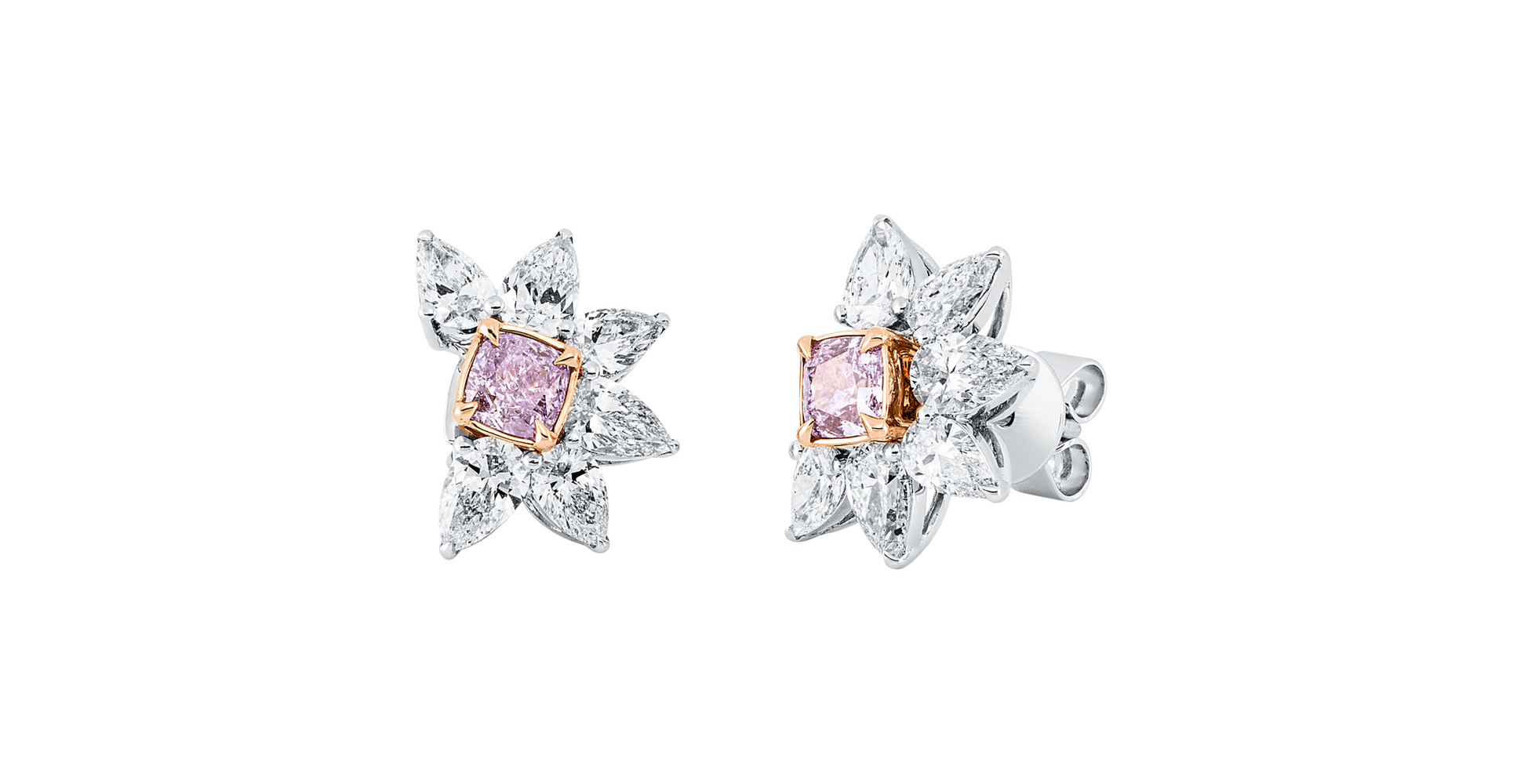 Brogle Selection bicolour diamond stud earrings Brogle Selection bicolour diamond stud earrings