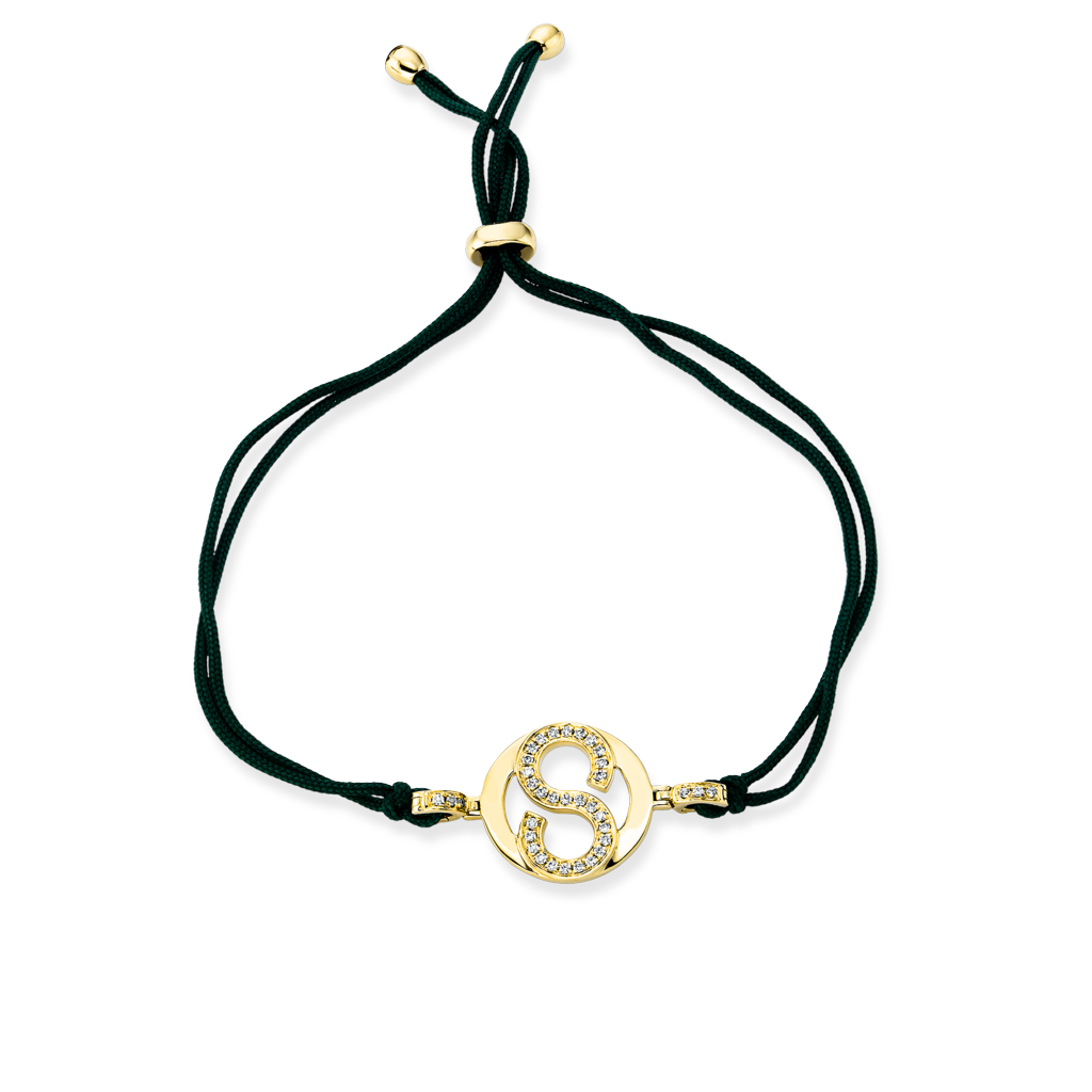 Brogle Selection Icons textile bracelet with diamond pendant Brogle Selection Icons textile bracelet with diamond pendant