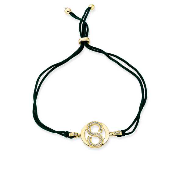 Brogle Selection Icons textile bracelet with diamond pendant Brogle Selection Icons textile bracelet with diamond pendant