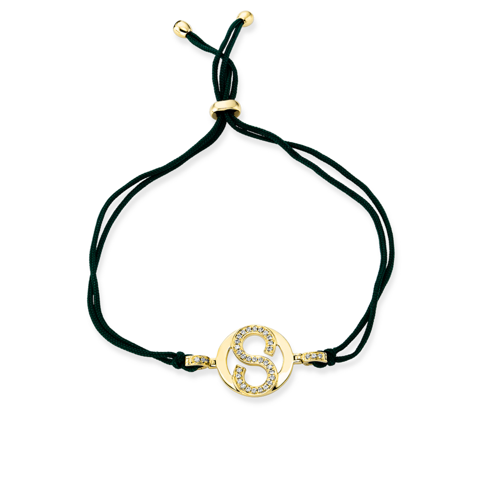 Brogle Selection Icons textile bracelet with diamond pendant Brogle Selection Icons textile bracelet with diamond pendant