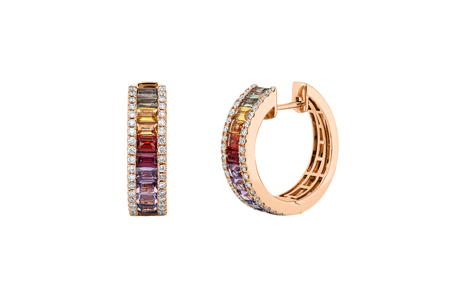 Brogle Classic sapphire hoop earrings Rainbow